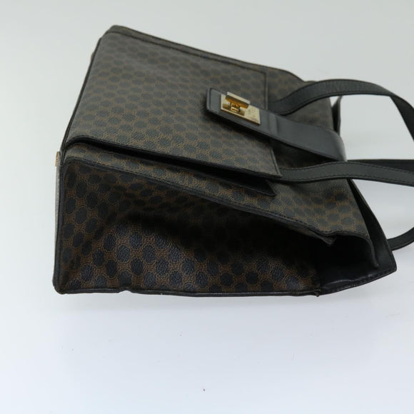 CELINE Macadam Canvas Hand Bag PVC Black Auth 69608