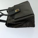 CELINE Macadam Canvas Hand Bag PVC Black Auth 69608-4
