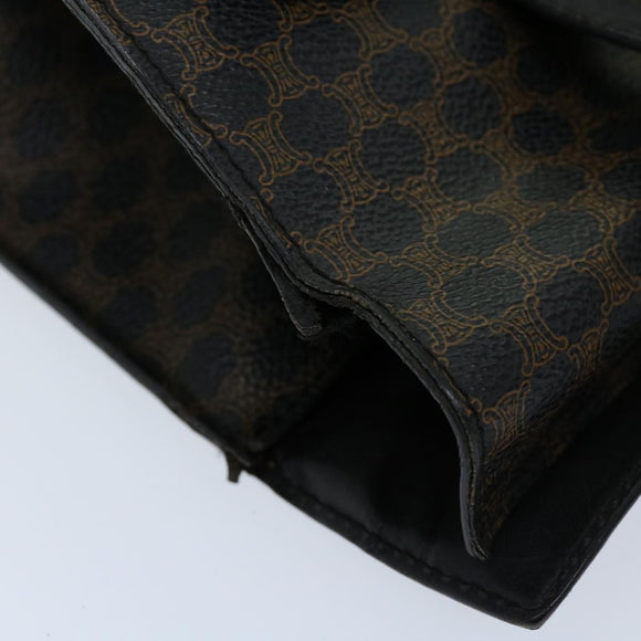 CELINE Macadam Canvas Hand Bag PVC Black Auth 69608