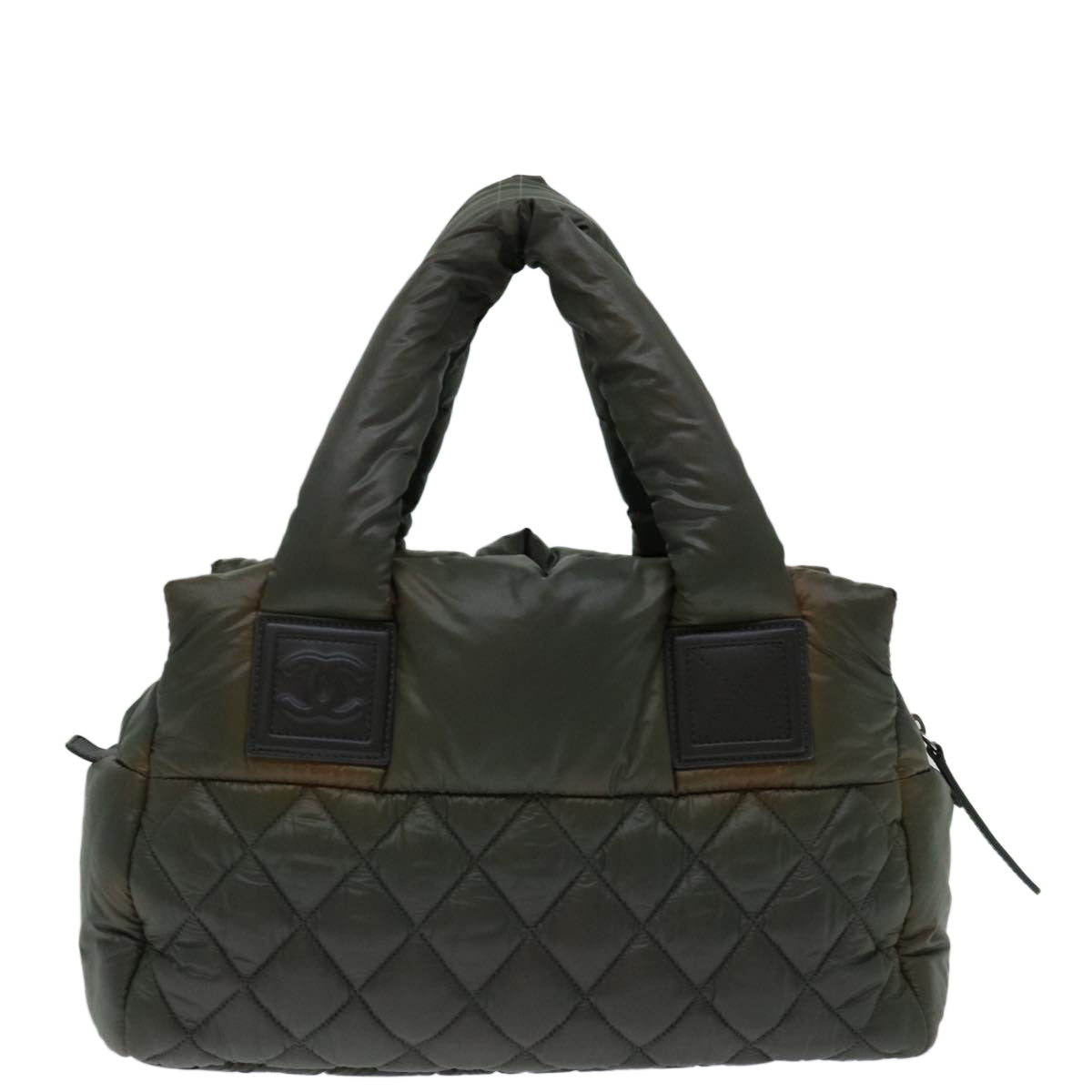 CHANEL Cococoon Hand Bag Nylon Khaki CC Auth 69623 - 0