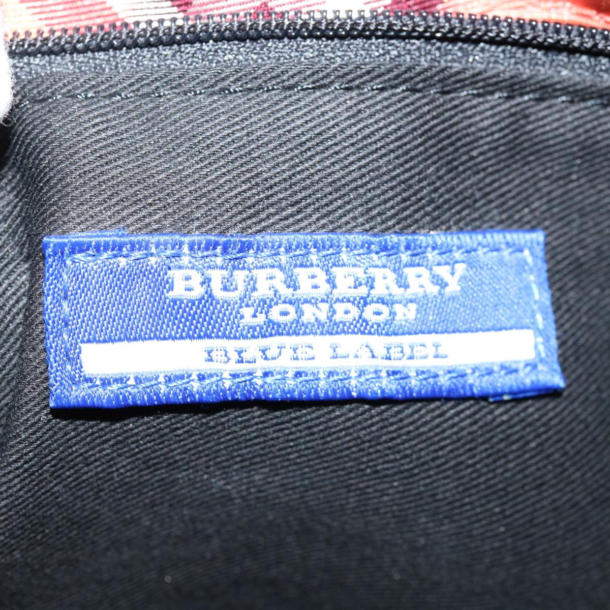 BURBERRY Nova Check Blue Label Hand Bag Nylon Pink Auth 69624