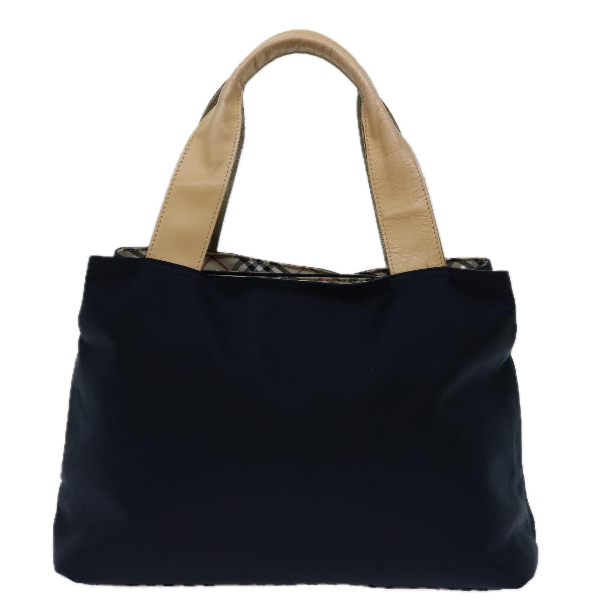 BURBERRY Nova Check Hand Bag Nylon Navy Auth 69625 - 0