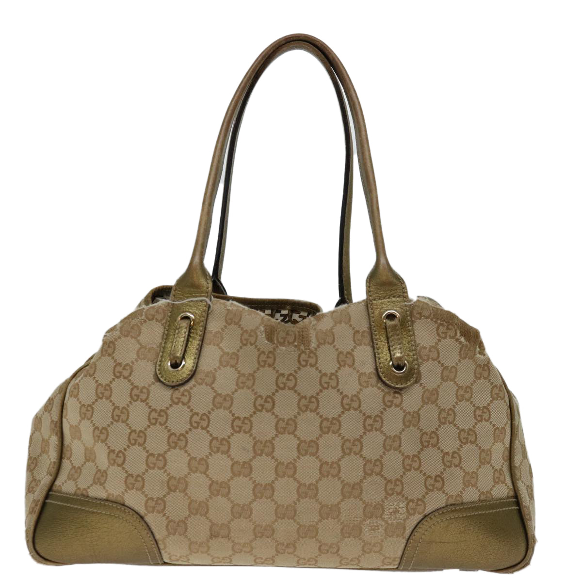 GUCCI GG Canvas Tote Bag Beige Gold 163805 Auth 69641 - 0