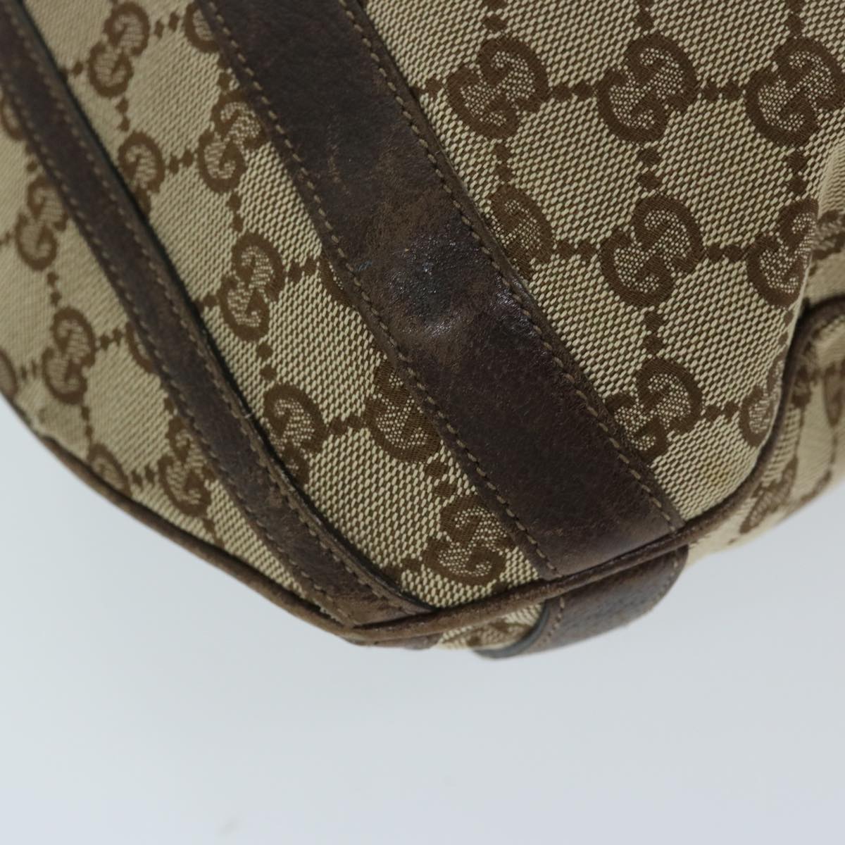 GUCCI GG Canvas Shoulder Bag 2way Beige 130734 Auth 69645