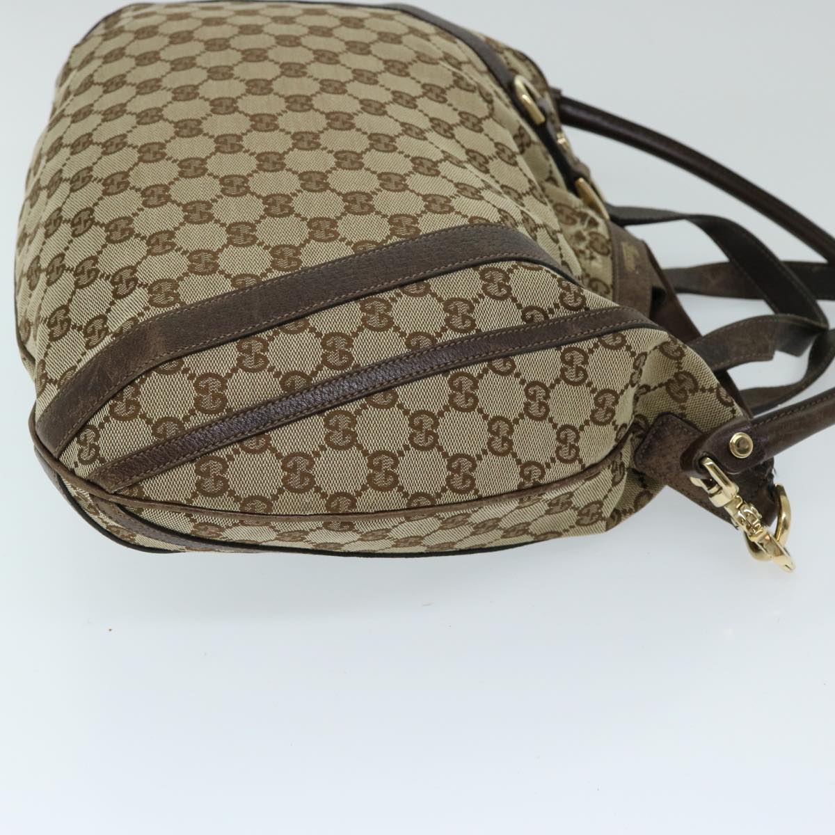 GUCCI GG Canvas Shoulder Bag 2way Beige 130734 Auth 69645