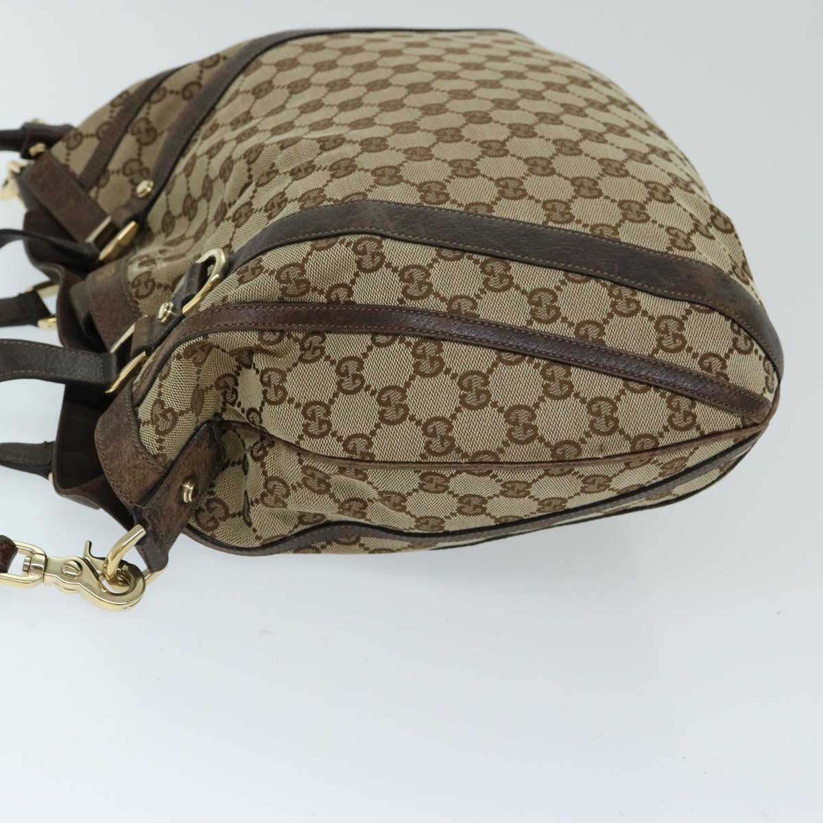 GUCCI GG Canvas Shoulder Bag 2way Beige 130734 Auth 69645