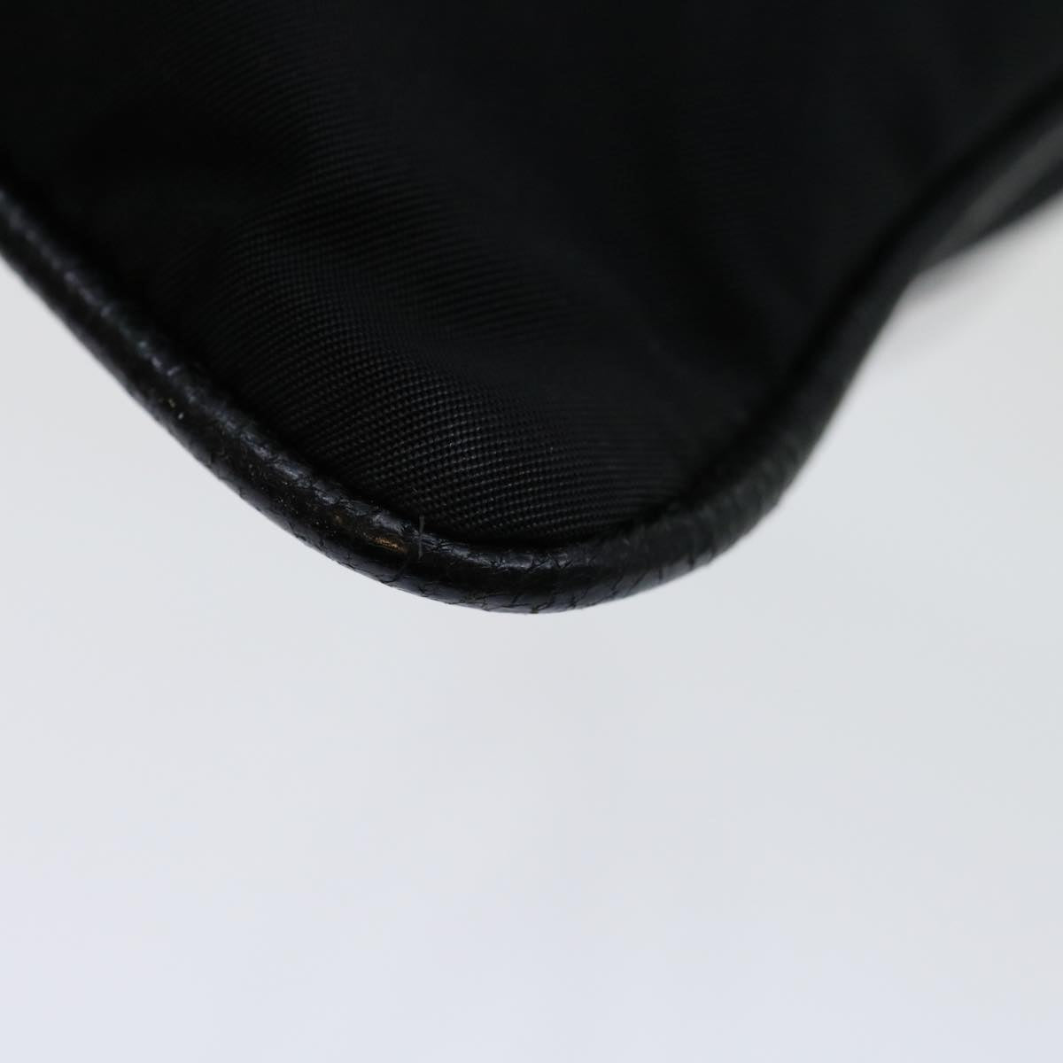 PRADA Hand Bag Nylon Black Auth 69648