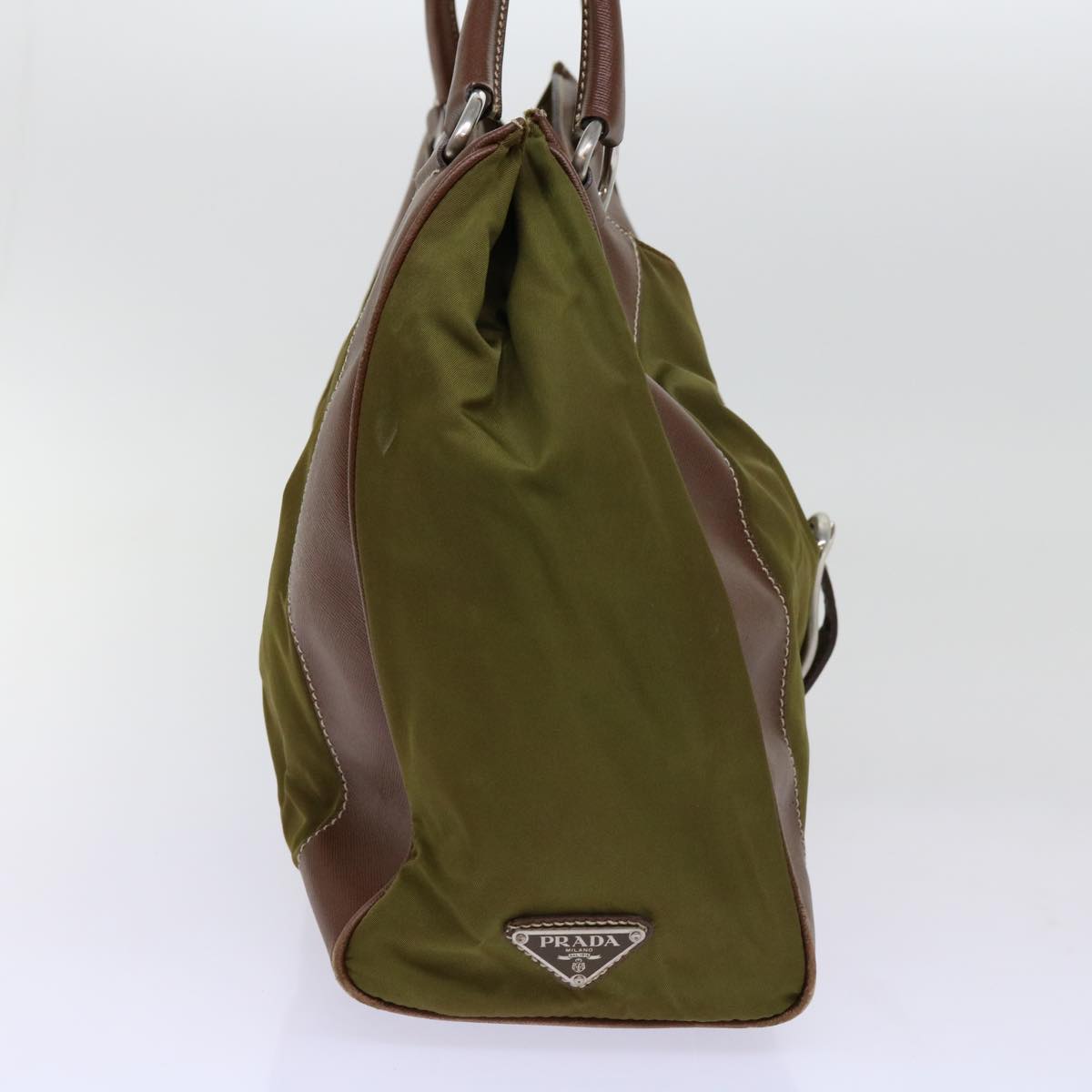 PRADA Tote Bag Nylon Khaki Auth 69650