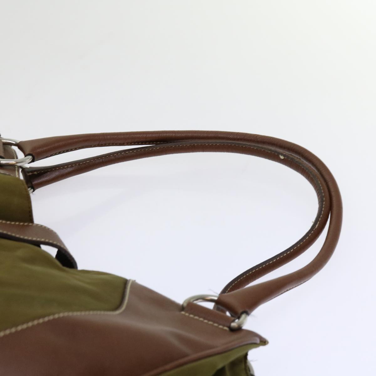 PRADA Tote Bag Nylon Khaki Auth 69650