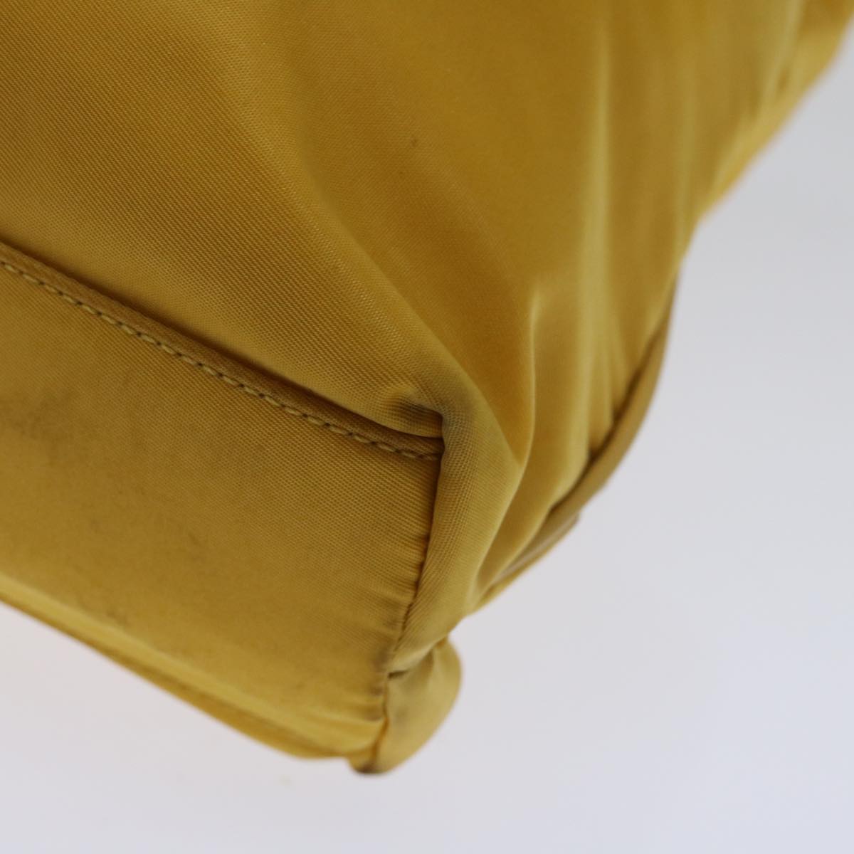 PRADA Hand Bag Nylon Yellow Auth 69651