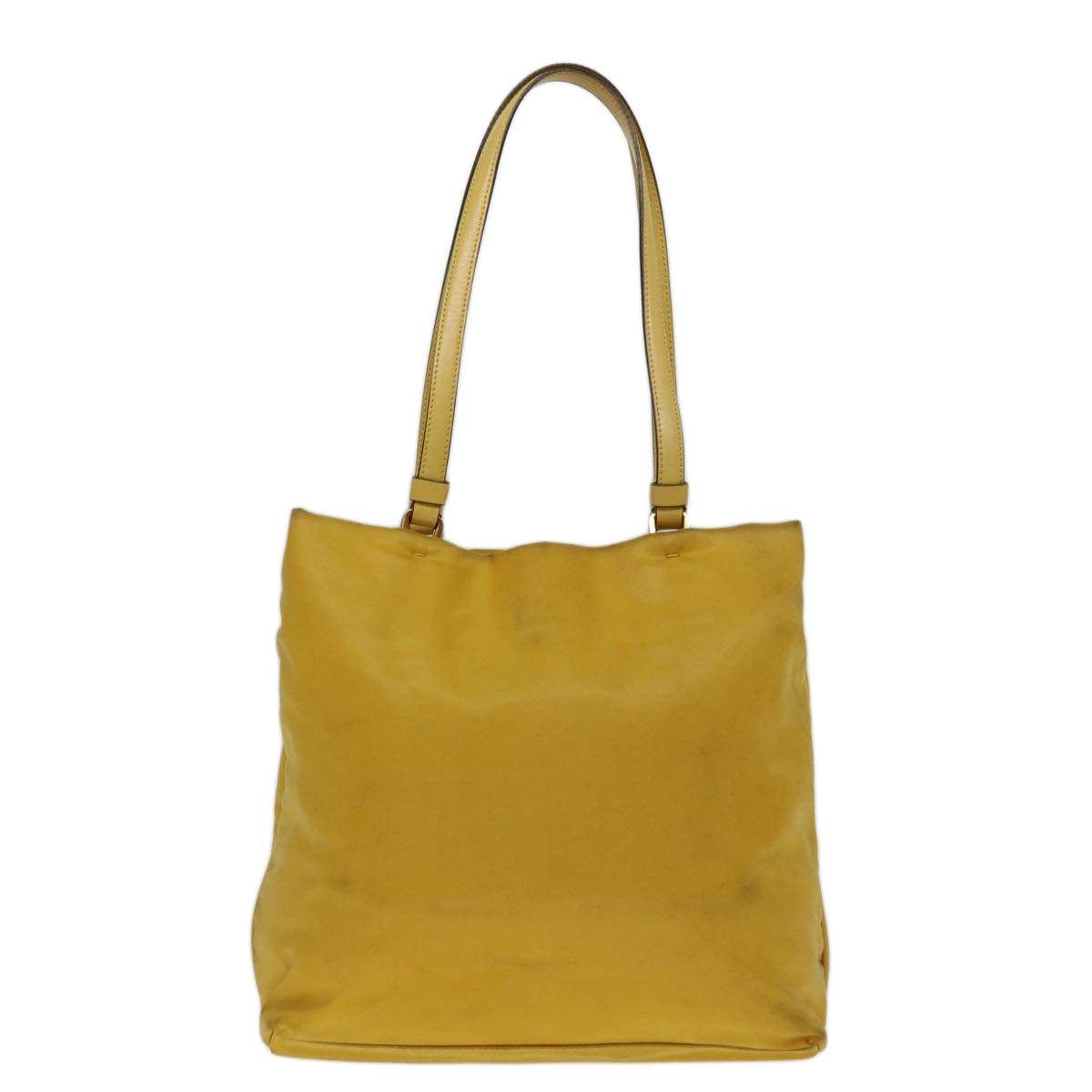 PRADA Hand Bag Nylon Yellow Auth 69651