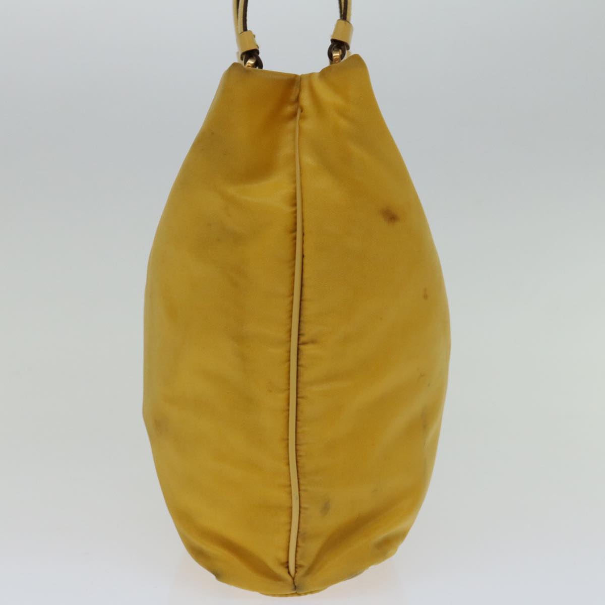 PRADA Hand Bag Nylon Yellow Auth 69651