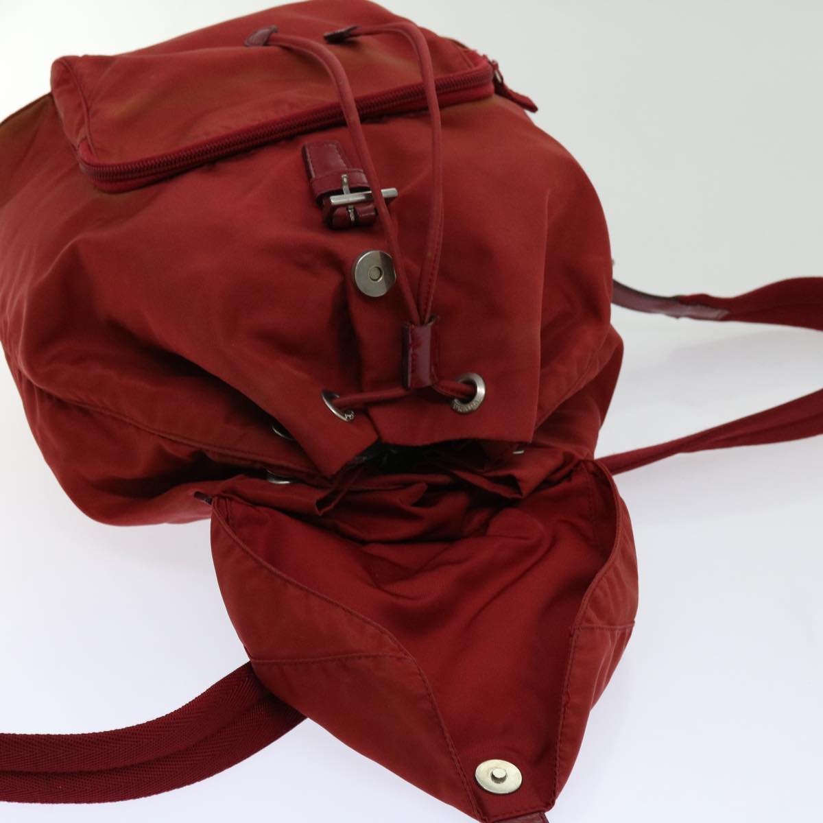 PRADA Backpack Nylon Red Auth 69653