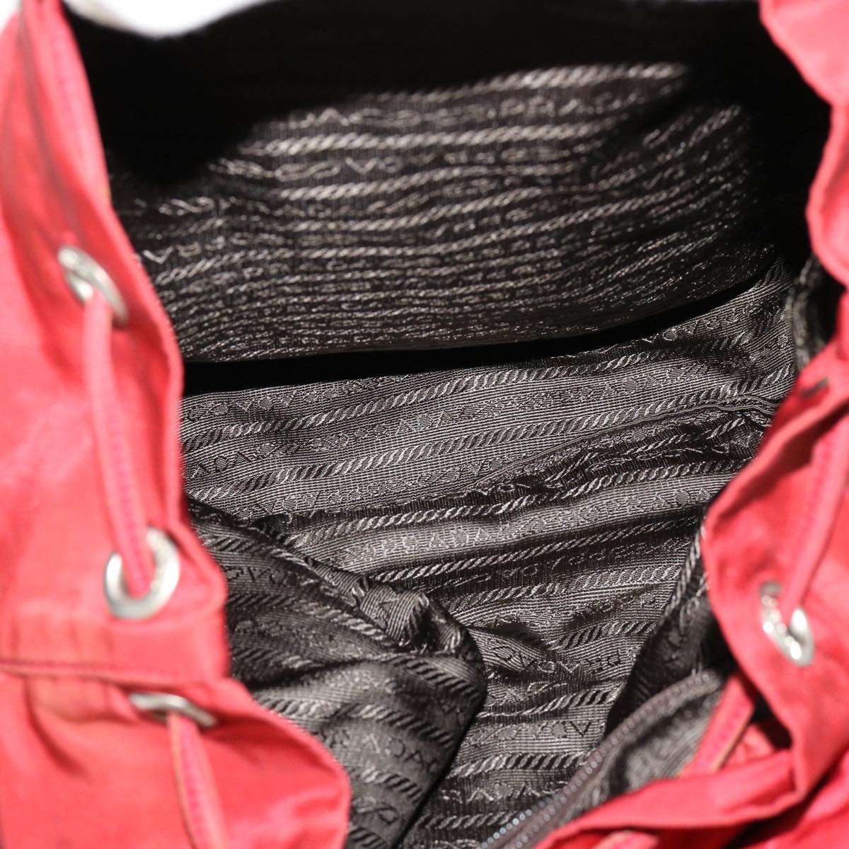 PRADA Backpack Nylon Red Auth 69653