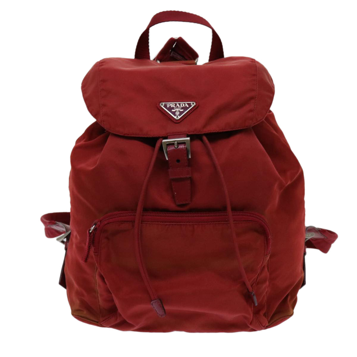 PRADA Backpack Nylon Red Auth 69653