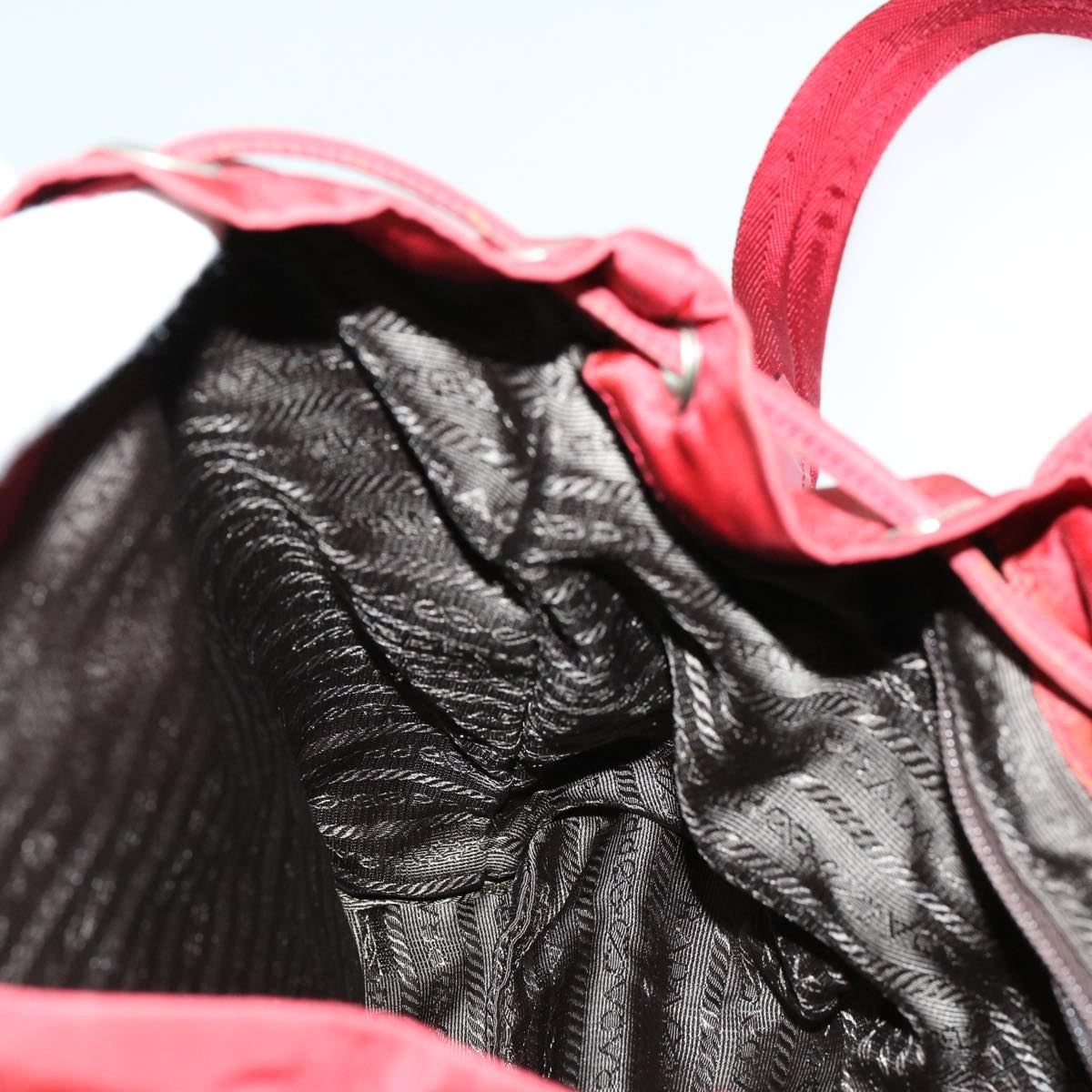 PRADA Backpack Nylon Red Auth 69653