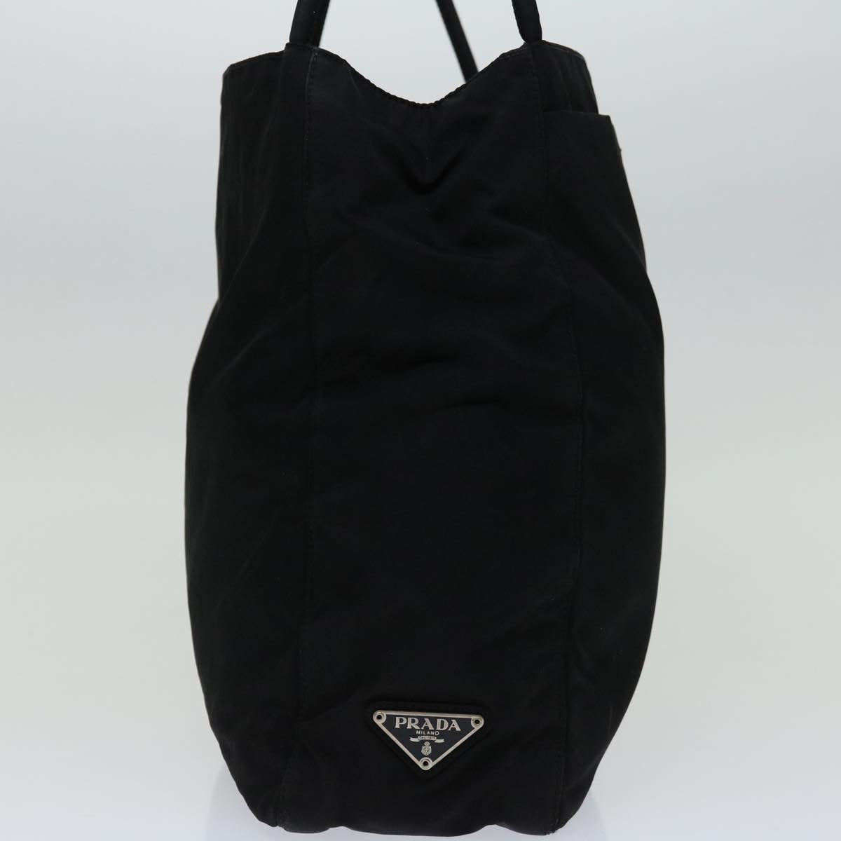 PRADA Tote Bag Nylon Black Auth 69654