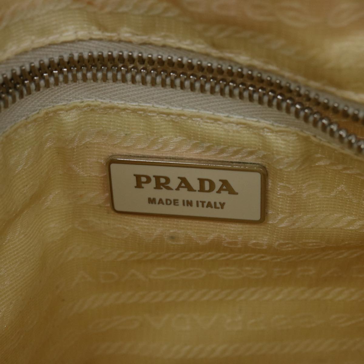 PRADA Shoulder Bag Nylon Cream Auth 69655