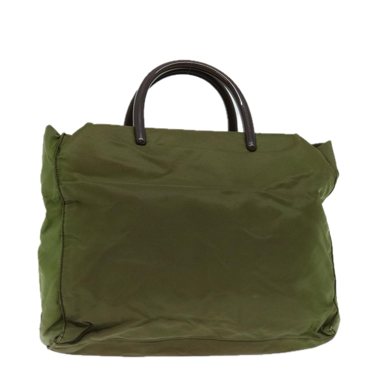PRADA Hand Bag Nylon Khaki Auth 69657