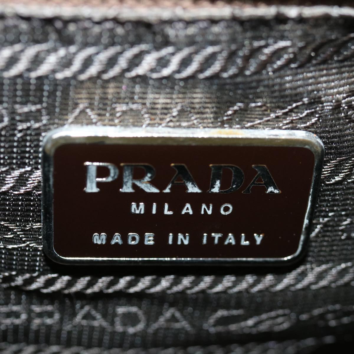 PRADA Hand Bag Nylon Khaki Auth 69657