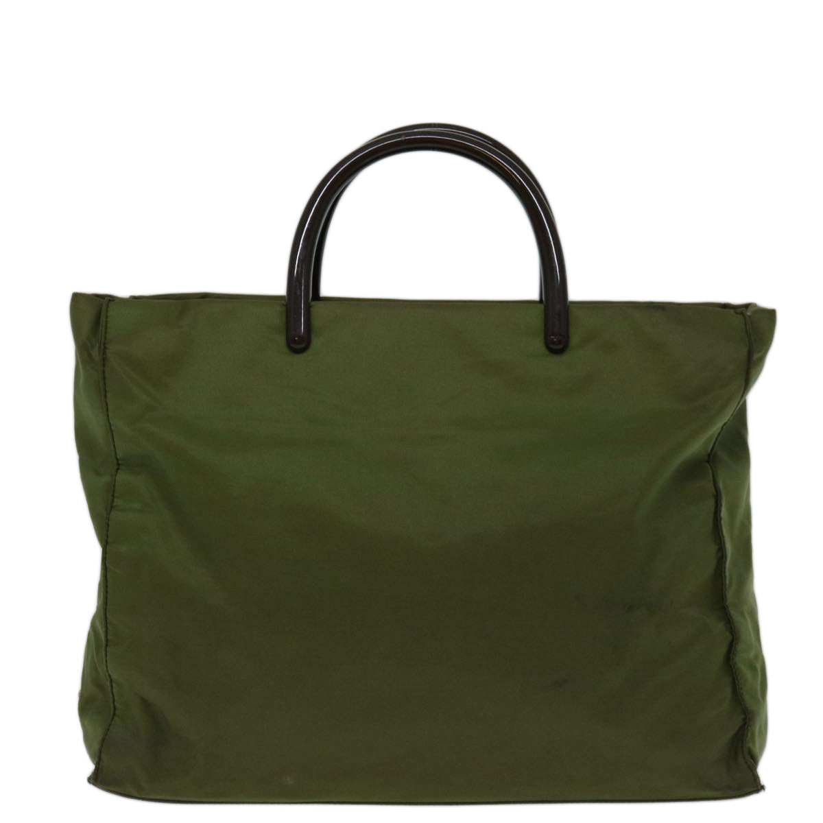 PRADA Hand Bag Nylon Khaki Auth 69659