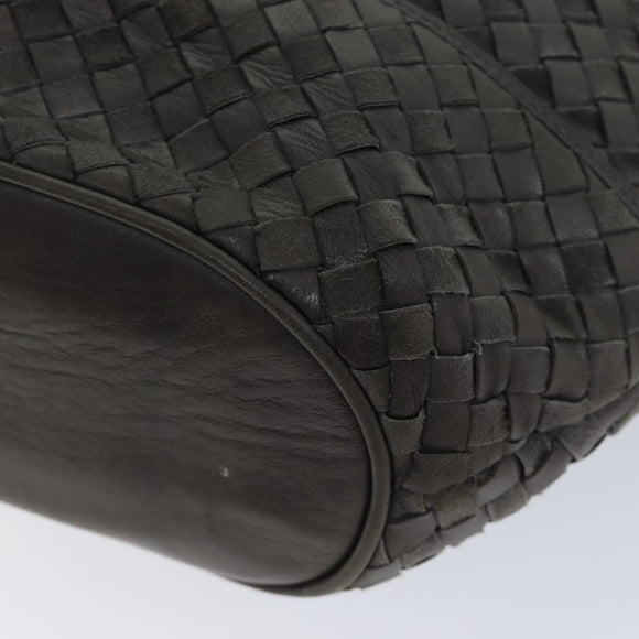 BALLY Umhängetasche Leder Grau Auth 69675