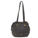 BALLY Umhängetasche Leder Grau Auth 69675-13