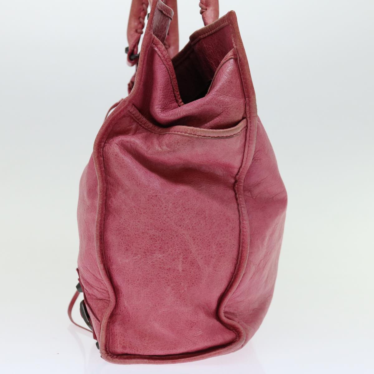 BALENCIAGA The Sunday Hand Bag Leather Pink 235217 Auth 69676