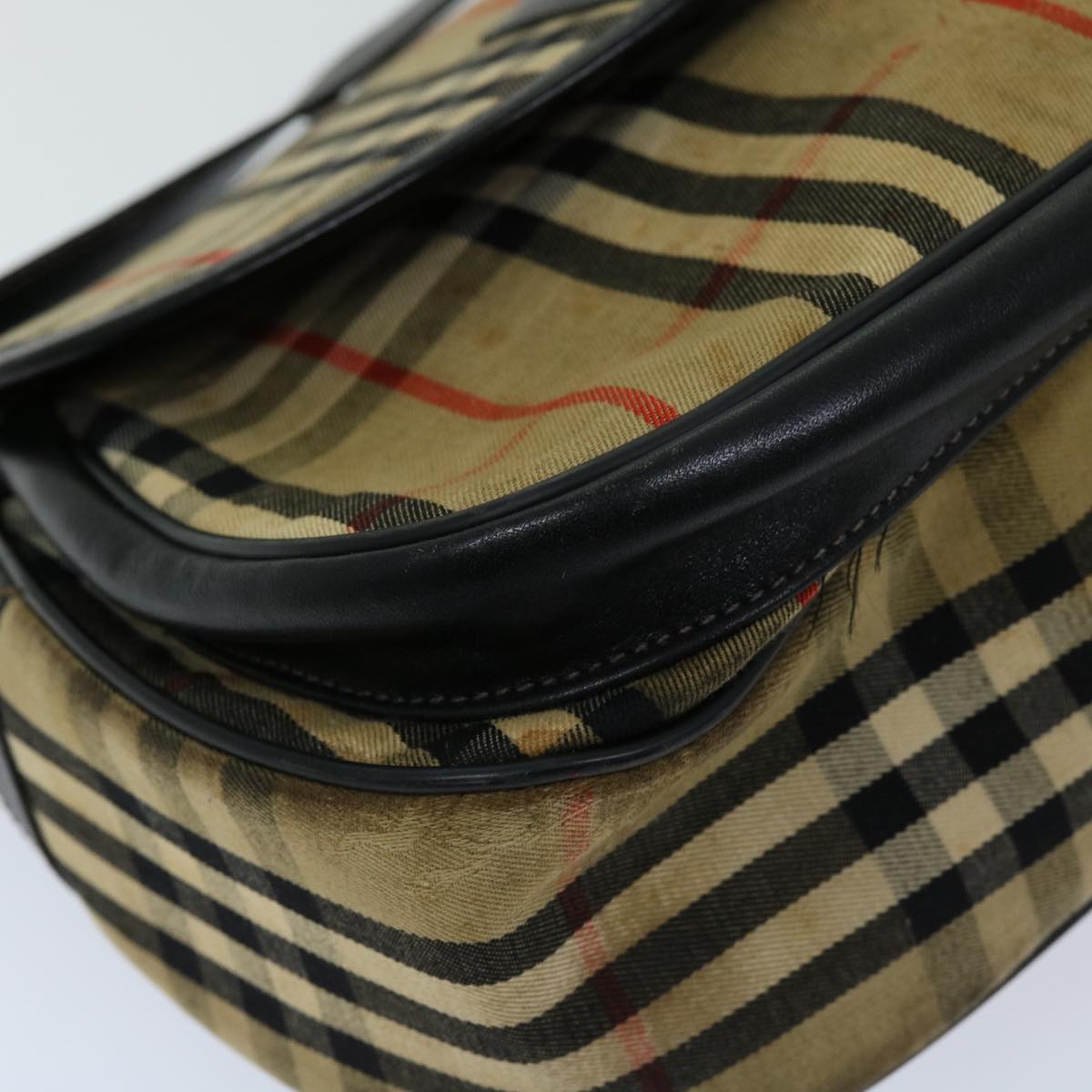 Burberrys Nova Check Shoulder Bag Canvas Beige Auth 69686