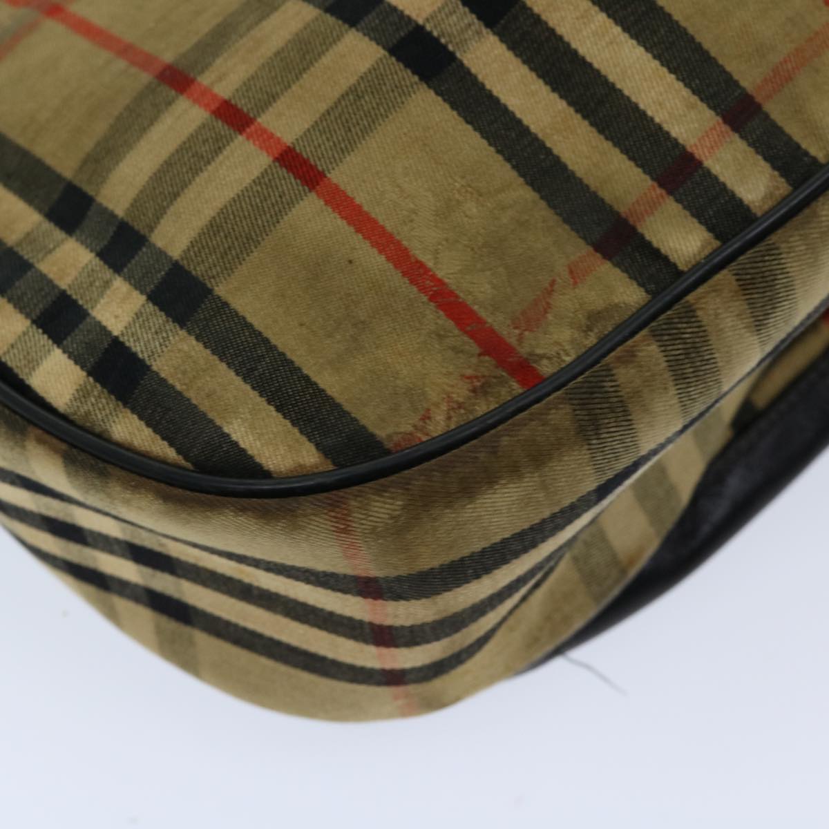 Burberrys Nova Check Shoulder Bag Canvas Beige Auth 69686