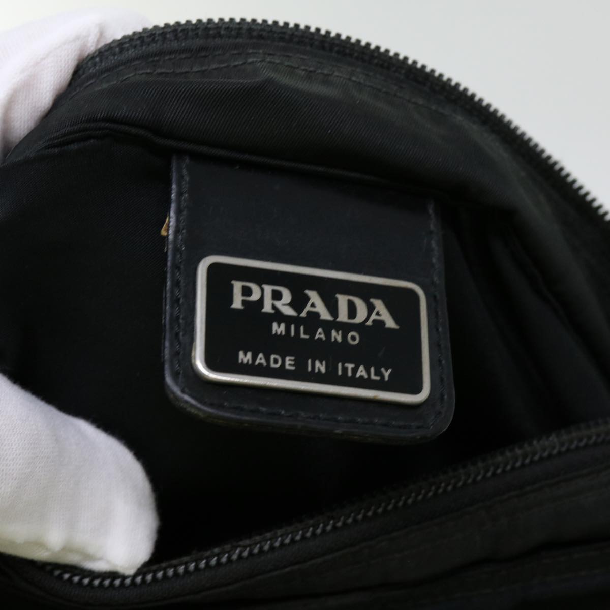 PRADA Shoulder Bag Nylon Black Auth 69689