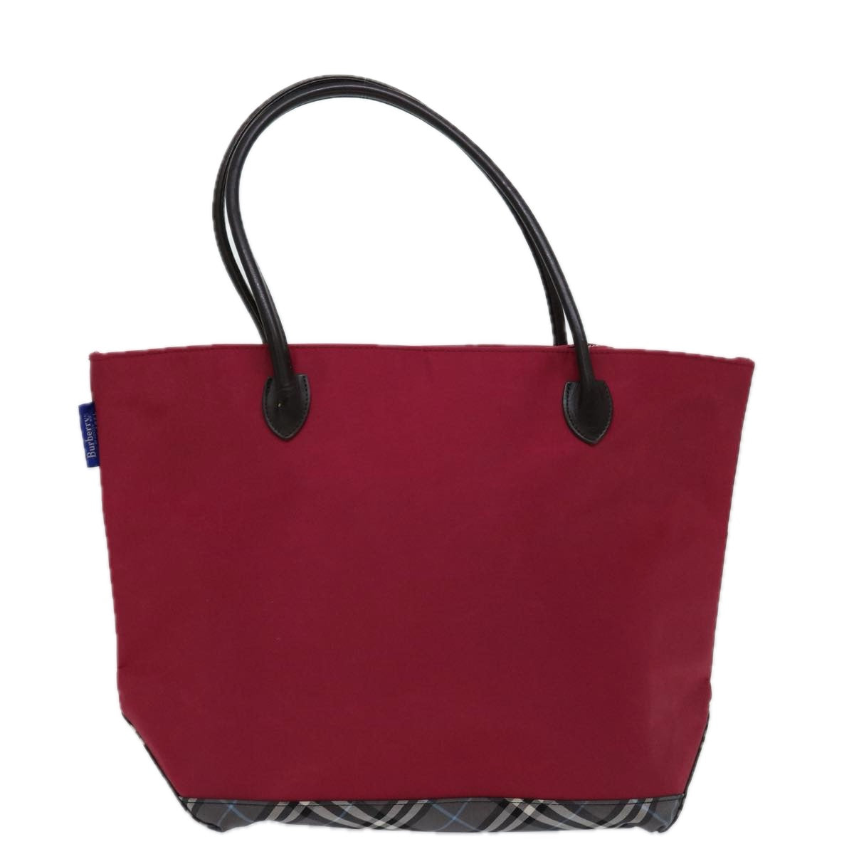 Burberrys Blue Label Tote Bag Nylon Red Auth 69693