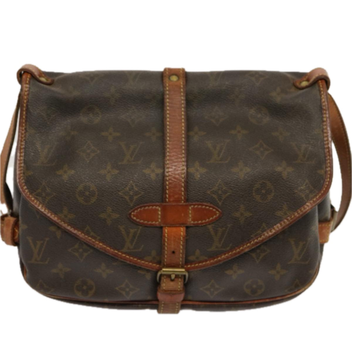 LOUIS VUITTON Monogram Saumur 30 Shoulder Bag M42256 LV Auth 69724