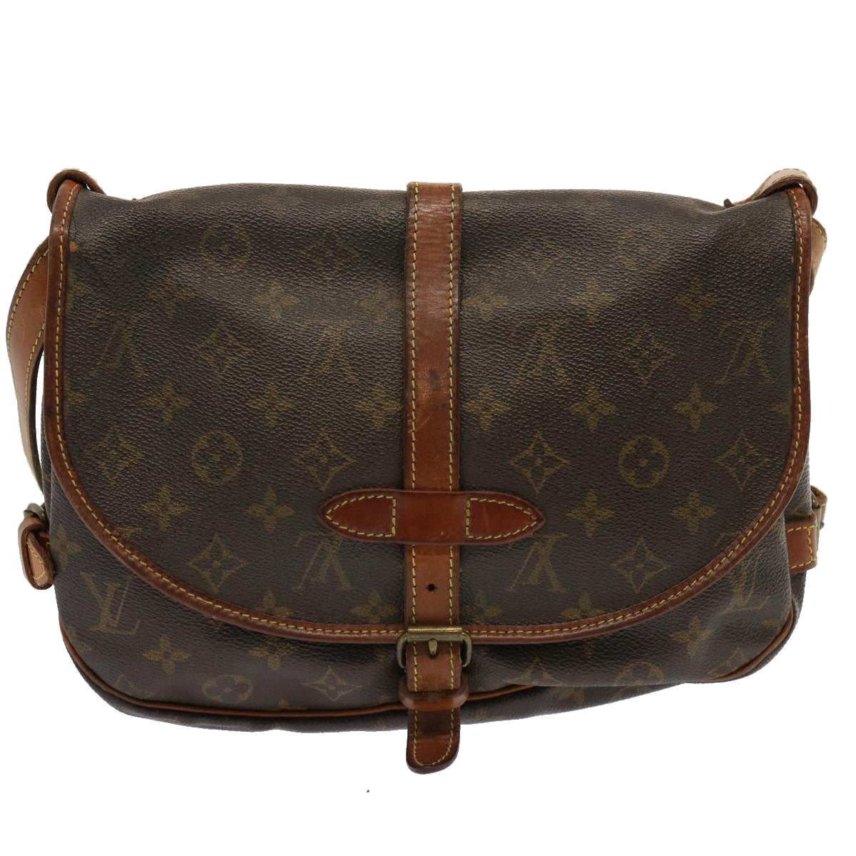 LOUIS VUITTON Monogram Saumur 30 Shoulder Bag M42256 LV Auth 69724