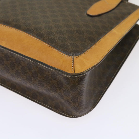 CELINE Macadam Canvas Hand Bag PVC Brown Auth 69735