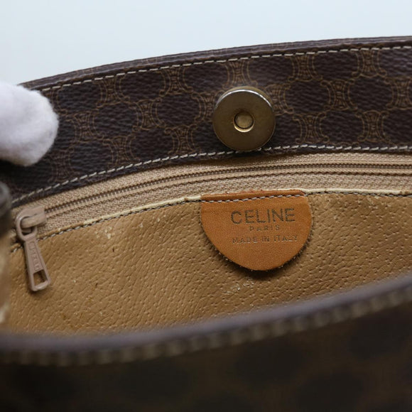 CELINE Macadam Canvas Hand Bag PVC Brown Auth 69735