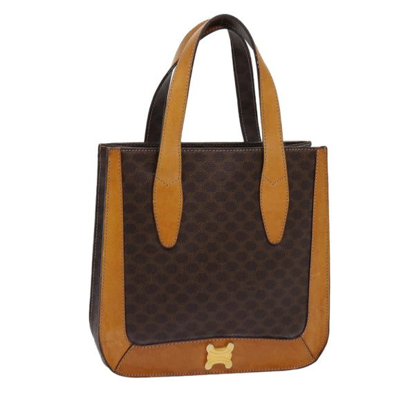 CELINE Macadam Canvas Hand Bag PVC Brown Auth 69735