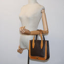 CELINE Macadam Canvas Hand Bag PVC Brown Auth 69735-21
