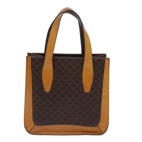 CELINE Macadam Canvas Handtasche PVC Braun Auth 69735