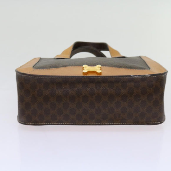 CELINE Macadam Canvas Hand Bag PVC Brown Auth 69735