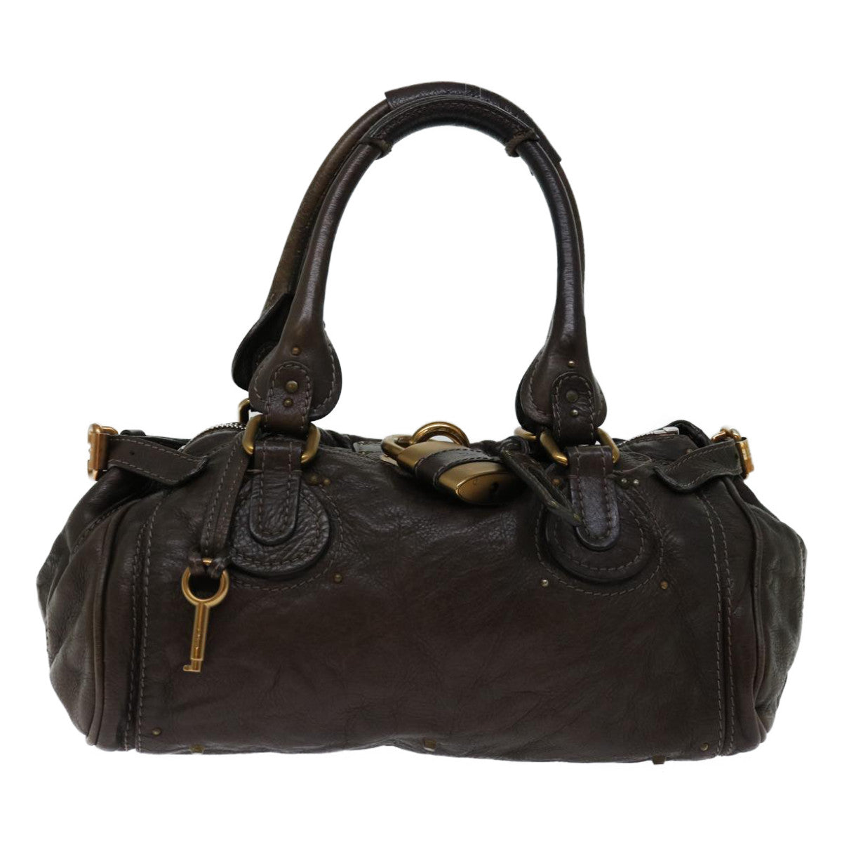 Chloe Paddington Shoulder Bag Leather Brown Auth 69741 - 0