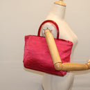 PRADA Hand Bag Satin Red Auth 69745-23