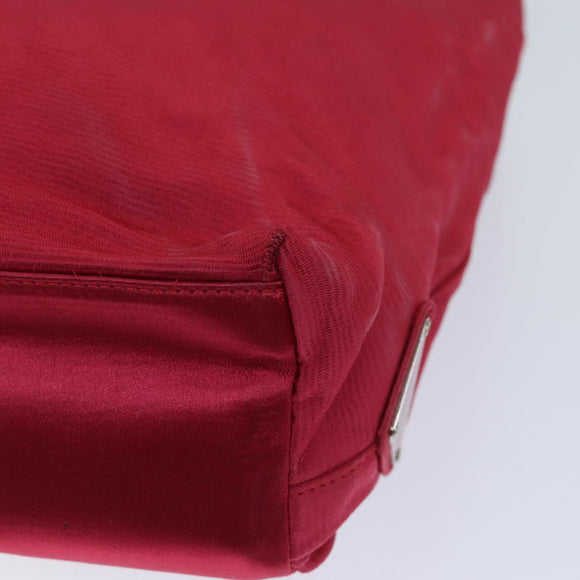PRADA Hand Bag Satin Red Auth 69745