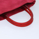 PRADA Hand Bag Satin Red Auth 69745-7