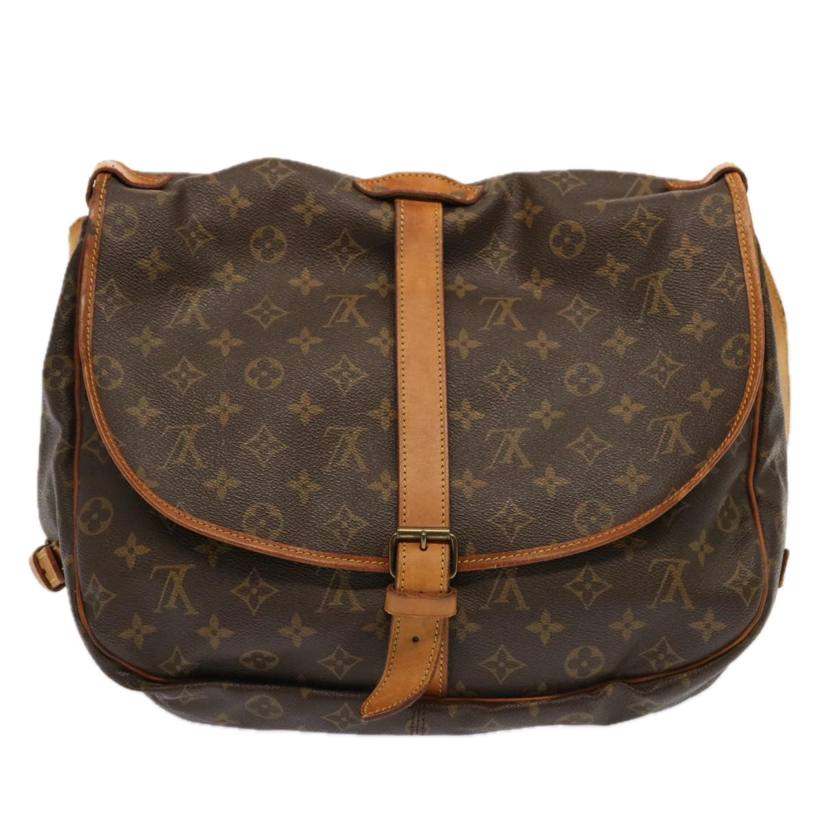 LOUIS VUITTON Monogram Saumur 35 Shoulder Bag M42254 LV Auth 69757