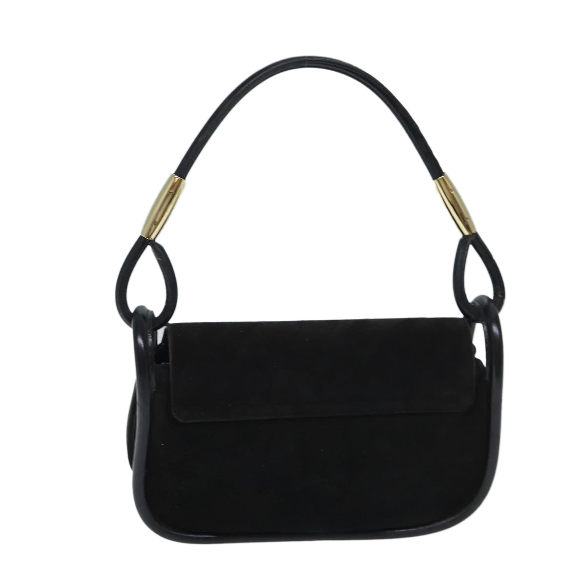 GUCCI Shoulder Bag Suede Black Auth 69773 - 0