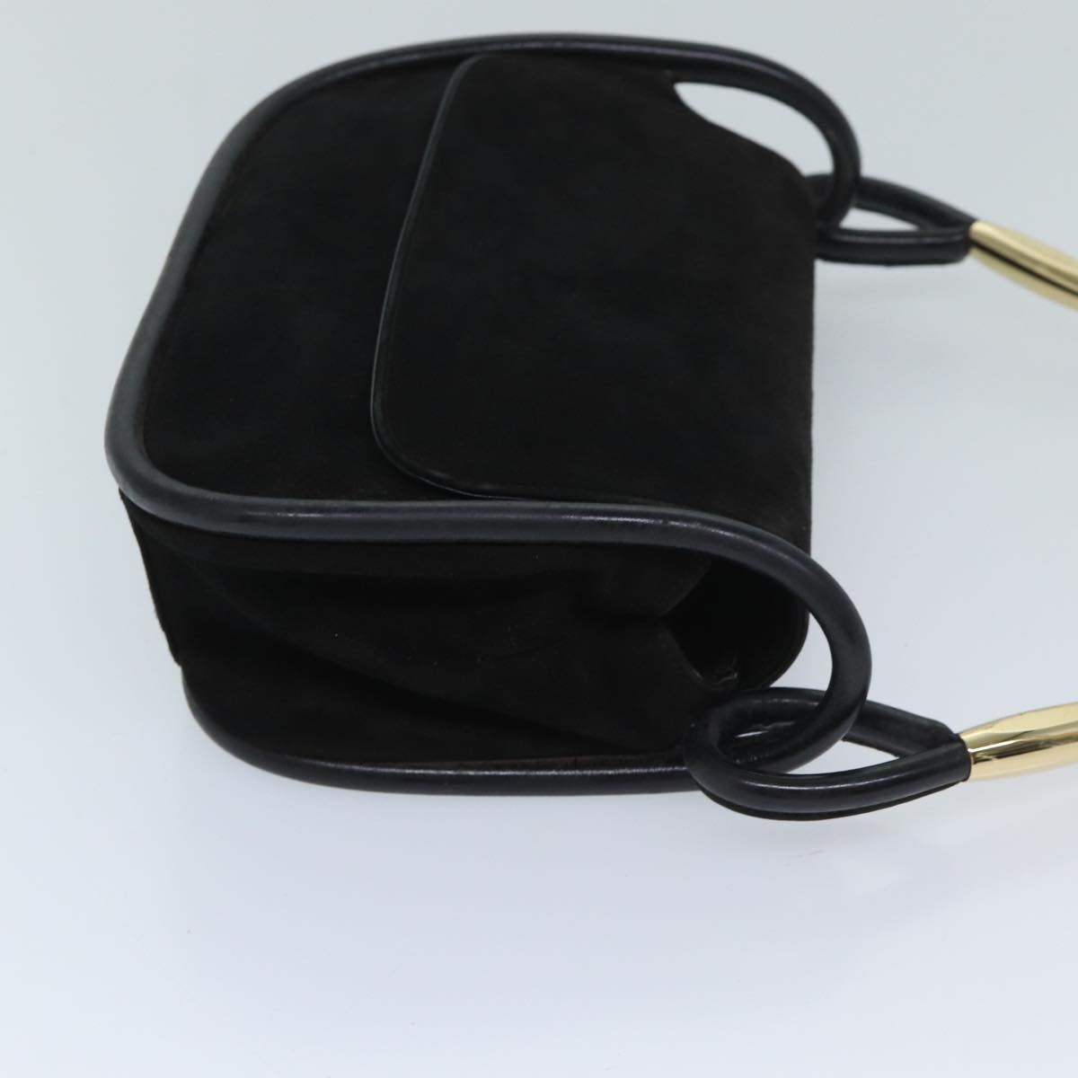 GUCCI Shoulder Bag Suede Black Auth 69773