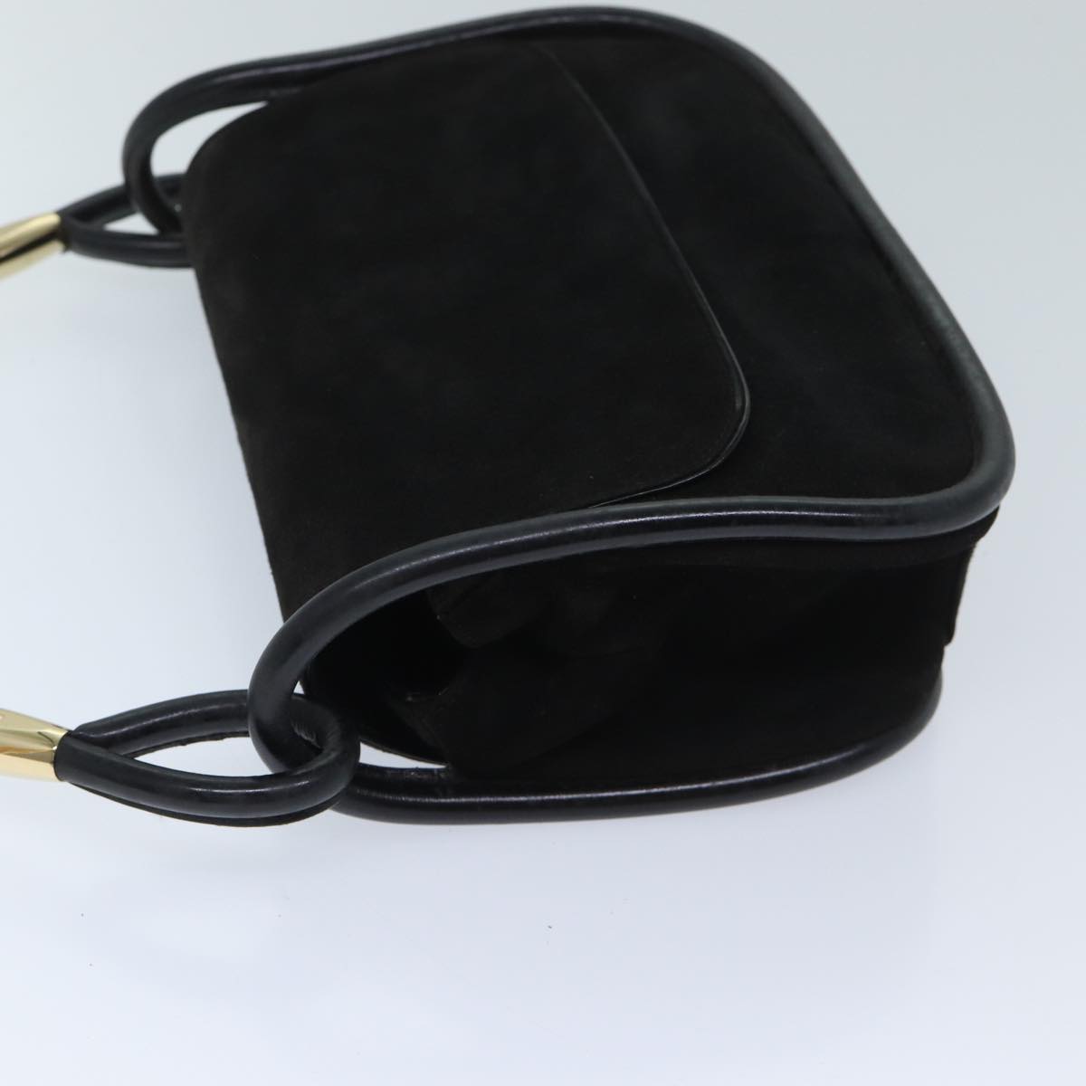 GUCCI Shoulder Bag Suede Black Auth 69773