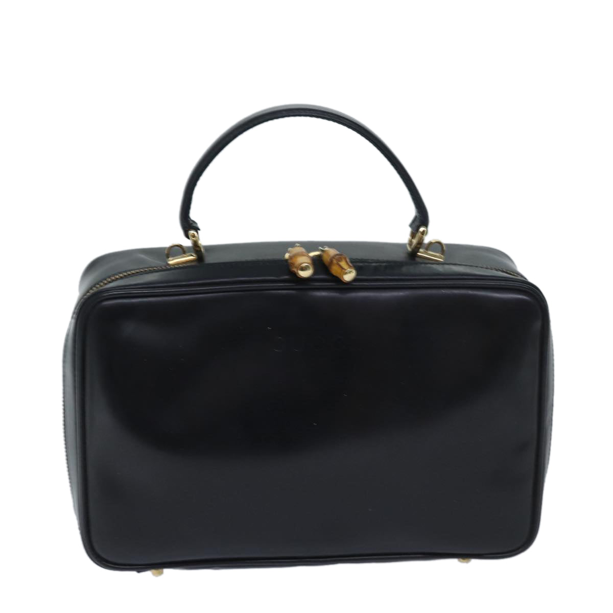 GUCCI Hand Bag Patent leather Black Auth 69778