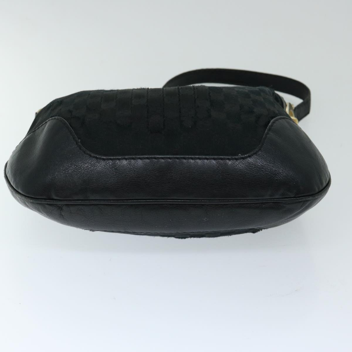 GUCCI GG Canvas Shoulder Bag Black 211810 Auth 69782